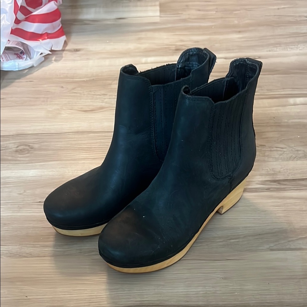 Frye Black Leather Ankle Boots